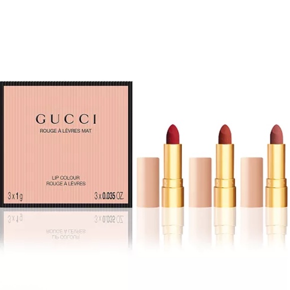 NIB Gucci Mini Velvet Lipstick 3pc Gift Set - Picture 1 of 9